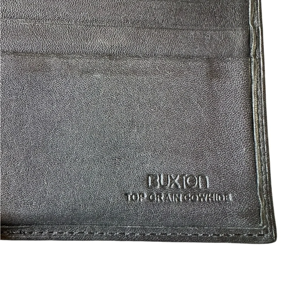 Men’s Black Buxton Bifold Genuine Cowhide Leather Wallet